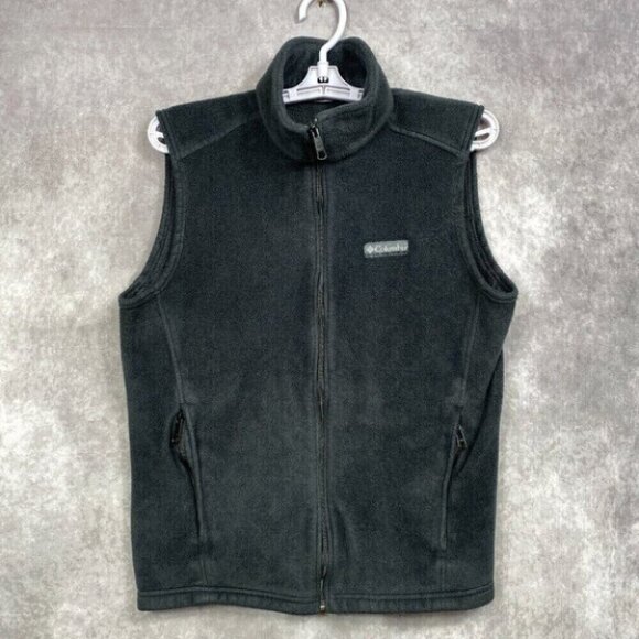 Columbia Sleeveless Vest Womens Medium Gray Fleece Zip Pockets Casual Cozy - Picture 1 of 10